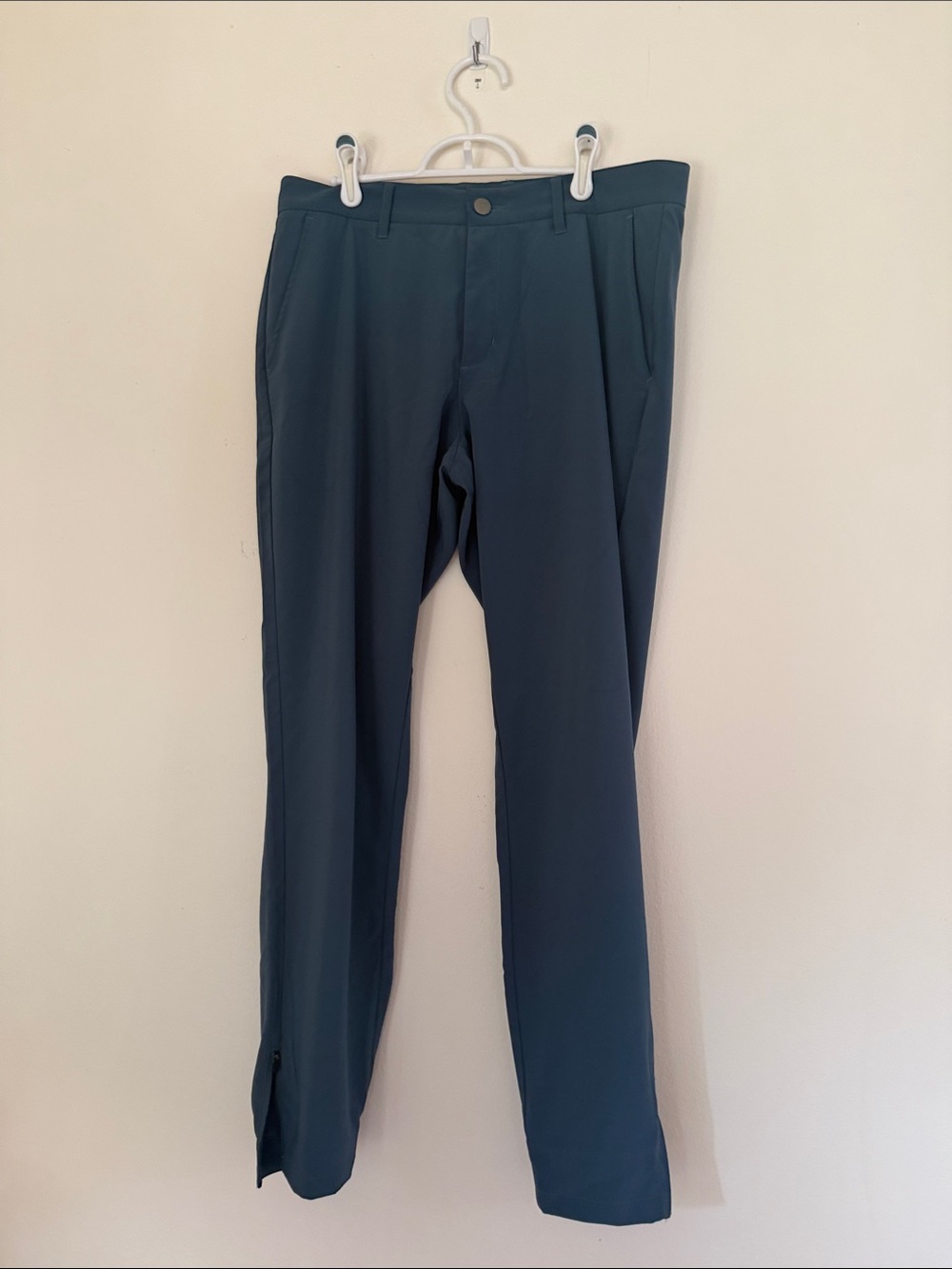 Men's Soft Blue Gray Dress Pants — Tailored Straight Fit